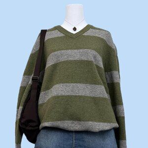 striped indie skate grunge light weight wool knit sweater